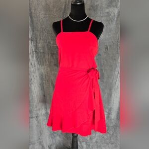 Elegant Red Wrap Dress